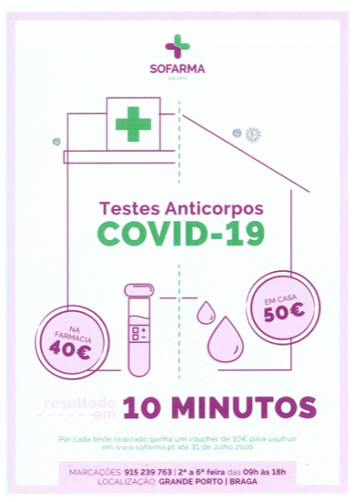 CCD Braga | Protocolo Sofarma - Teste Serolgico Covid-19