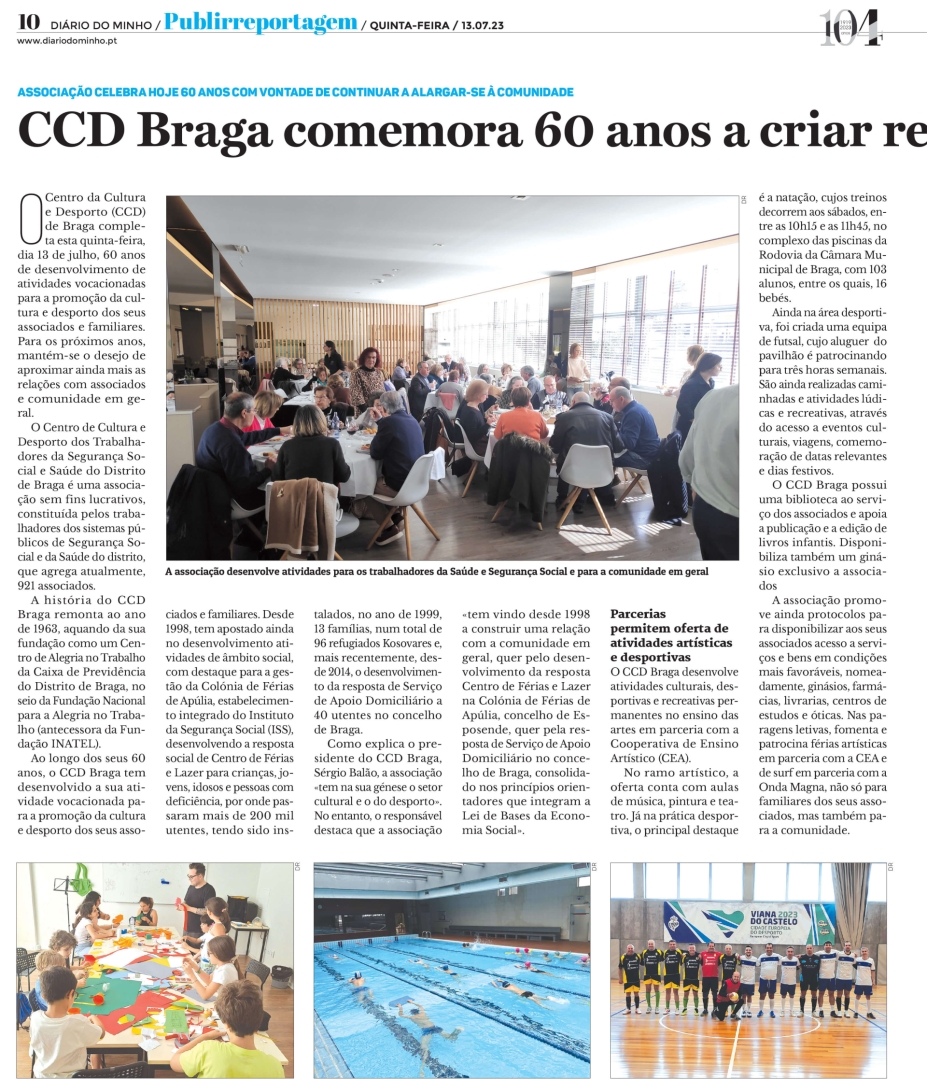 CCD Braga | Comemora 60 anos a criar relações com trabalhadores e comunidade