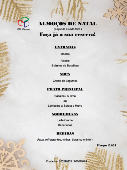 CCD Braga | Almoços de Natal 2023 CCD Braga | Almoços de Natal 2023