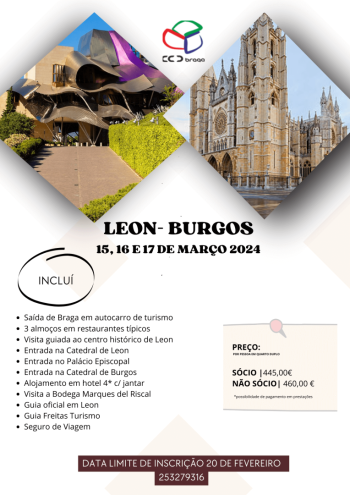 CCD Braga | Leon-Burgos, 15 a 17 de março